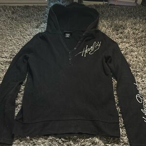 harley davison waffle knit long sleeve with a hood